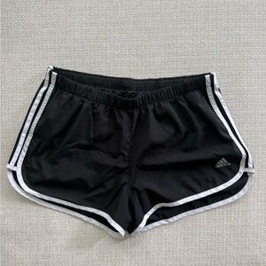 Adidas Black Athletic Shorts with Dolphin Hem